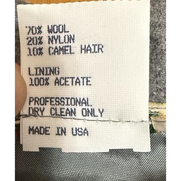 Vintage L.L. BEAN Gray Wool Blend Wrap Around Midi Lined Skirt Size 12 - Picture 9 of 9